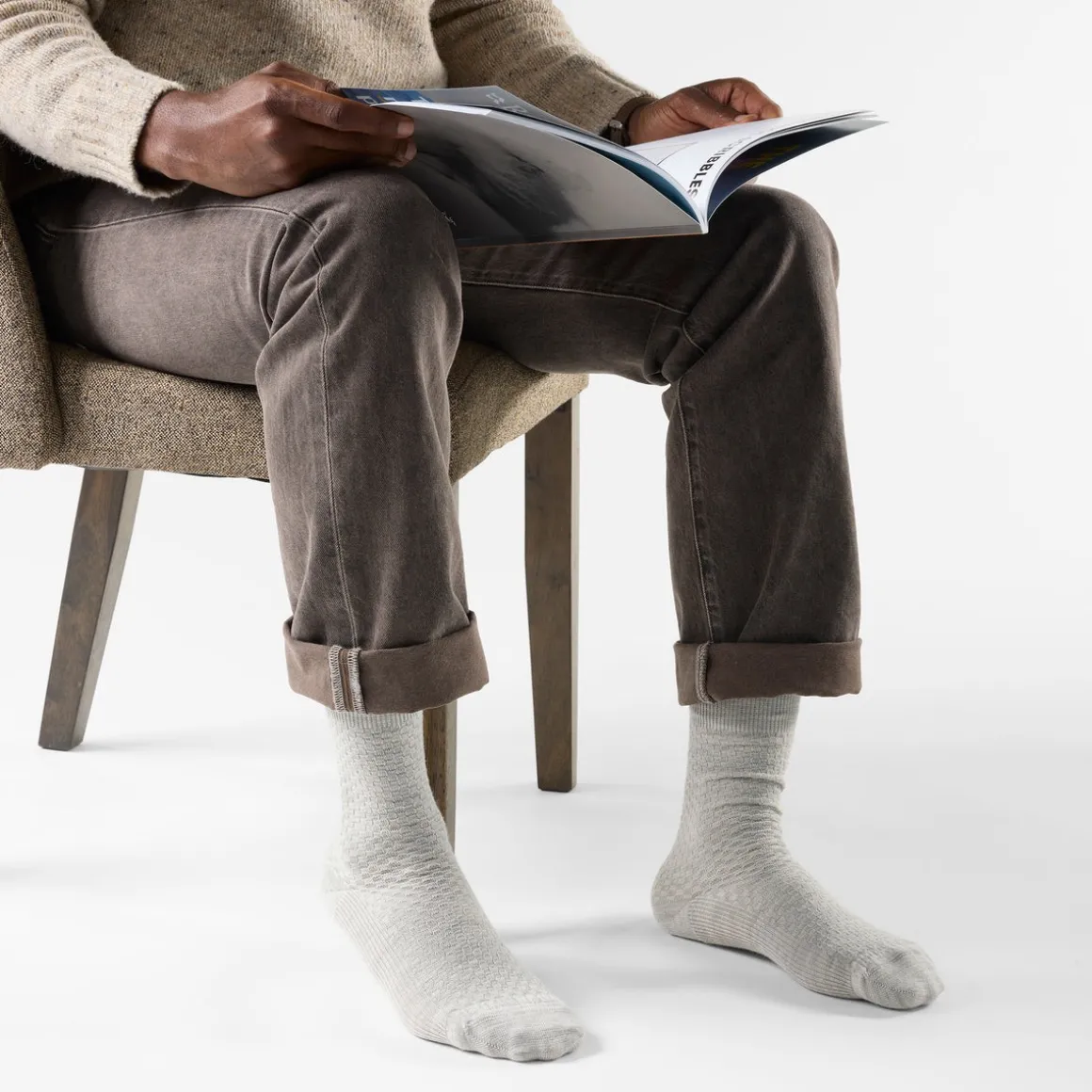Everyday Basketweave Crew Socks
