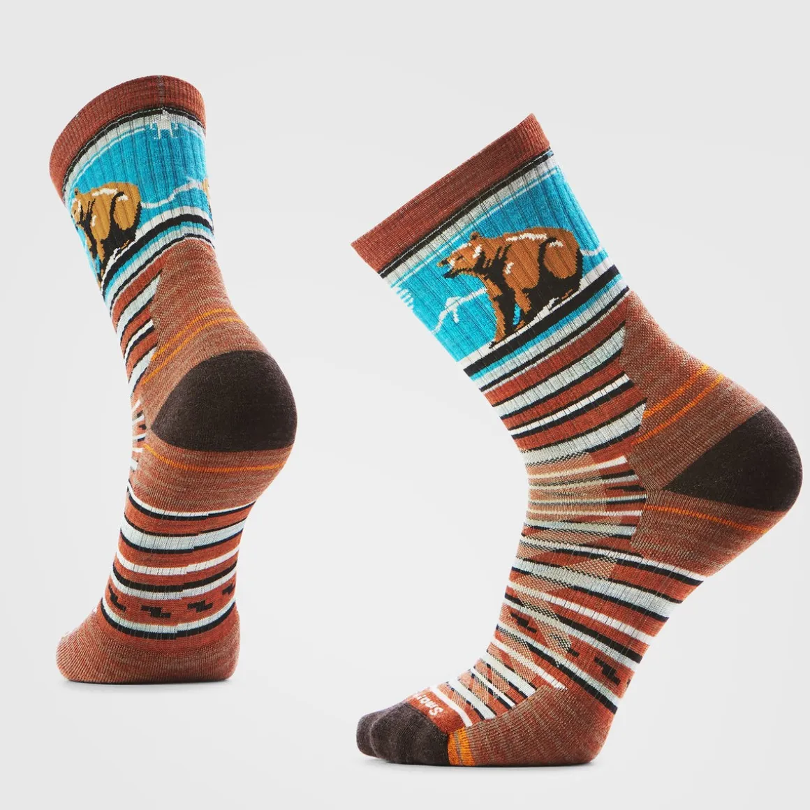 Hike Bear Stripe Mid Crew Socks
