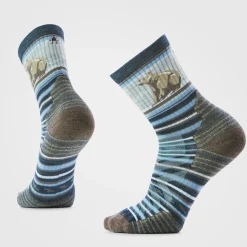Hike Bear Stripe Mid Crew Socks