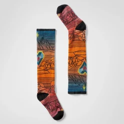 Junior Ski Geo Peaks Print Over The Calf Socks