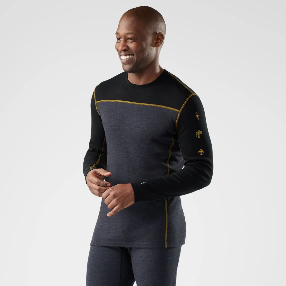 Men's Classic Thermal Merino Base Layer Colorblock Crew