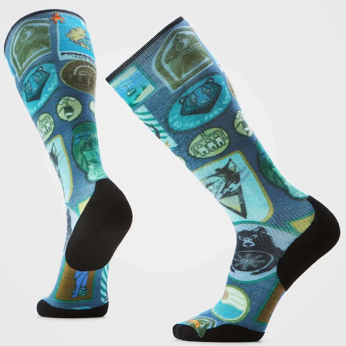 Ski Explorer Print Over The Calf Socks