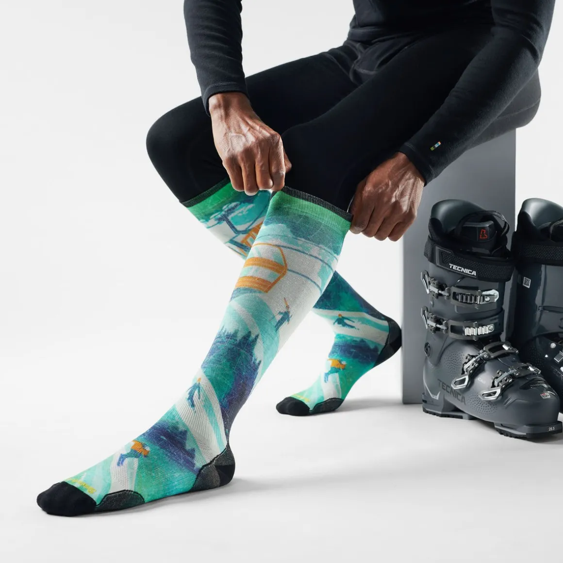 Ski Ski Day Print Over The Calf Socks