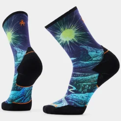 Trail Run Treeline Print Crew Socks
