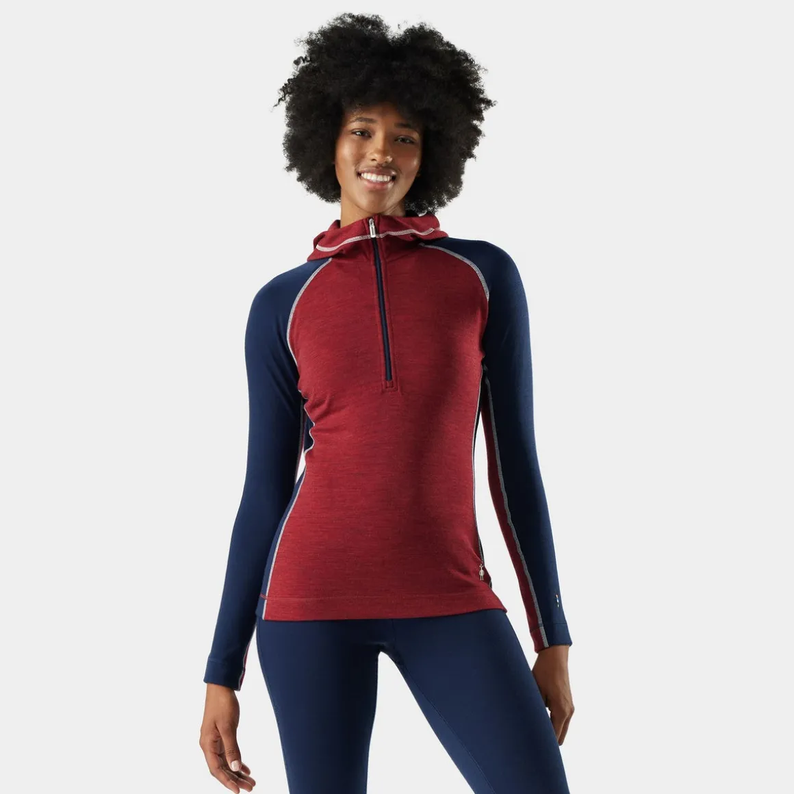 Women's Classic Thermal Merino Base Layer 1/2 Zip Hoodie