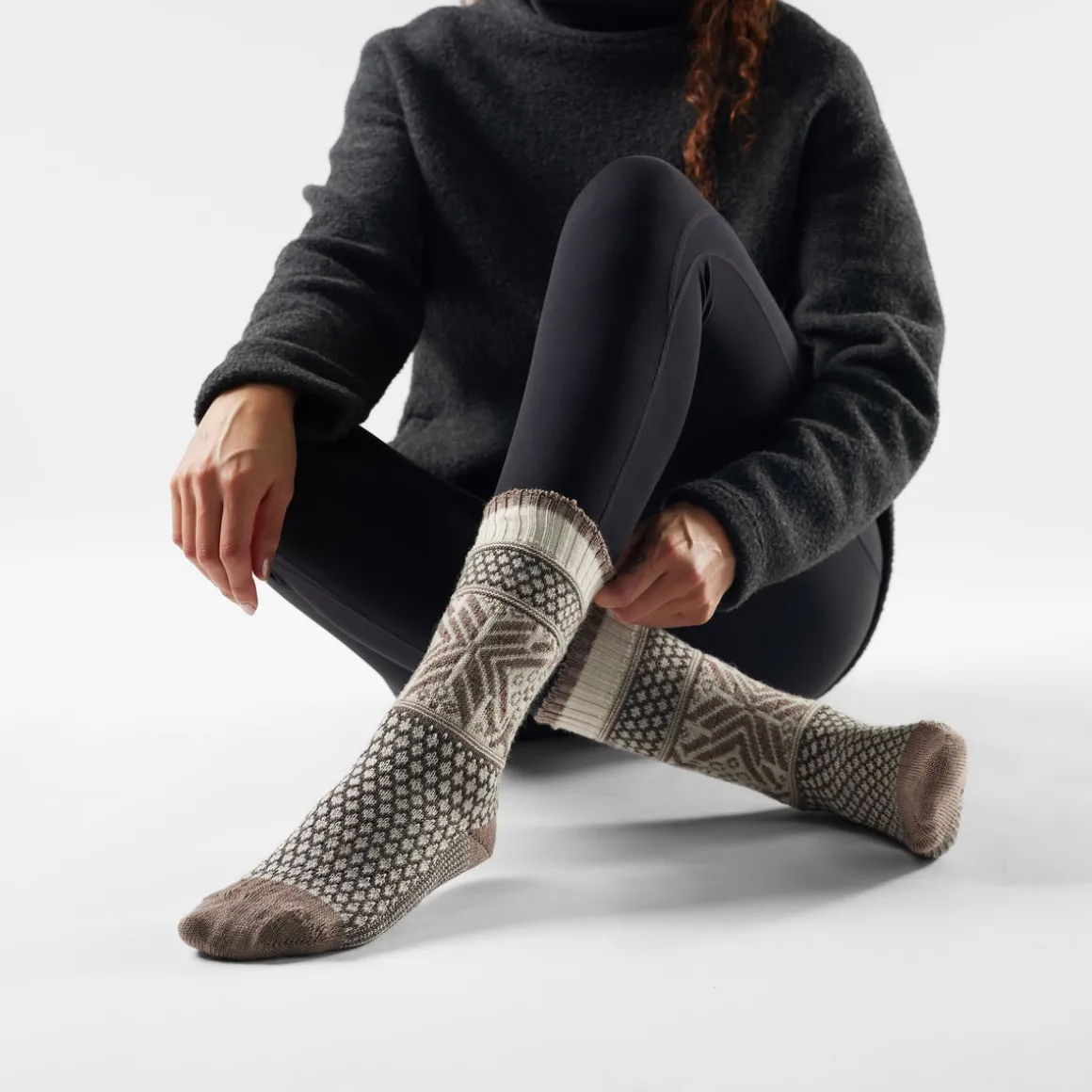 Women's Everyday Cozy Popcorn Snowflake Crew Socks