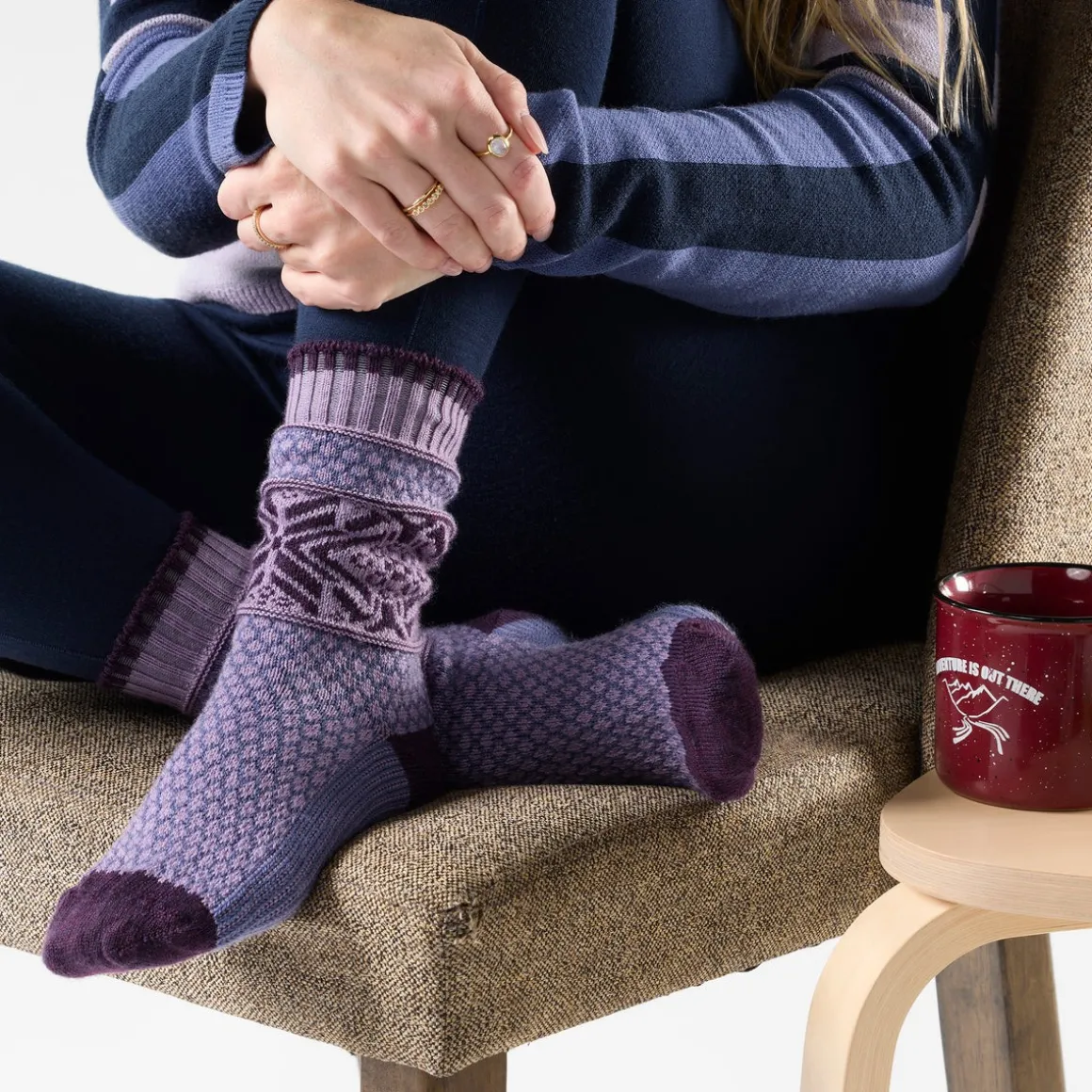 Women's Everyday Cozy Popcorn Snowflake Crew Socks