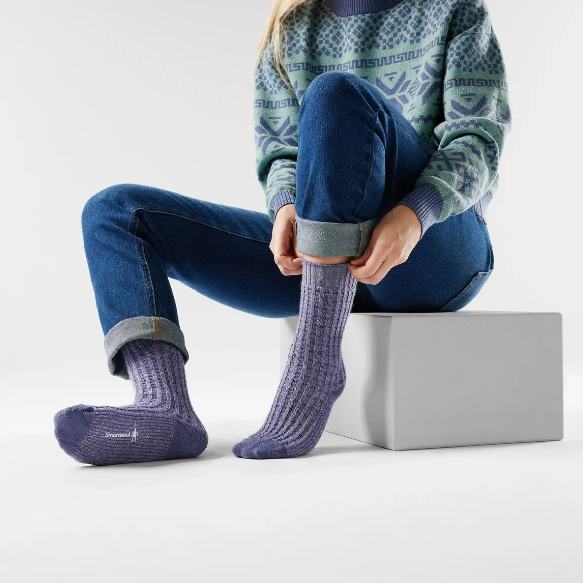 Women's Everyday Cozy Waffle Press Crew Socks