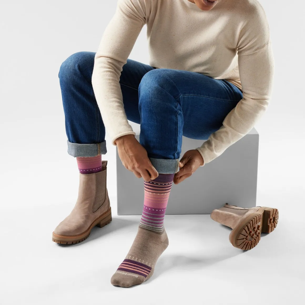 Women's Everyday Stitch Stripe Crew Socks