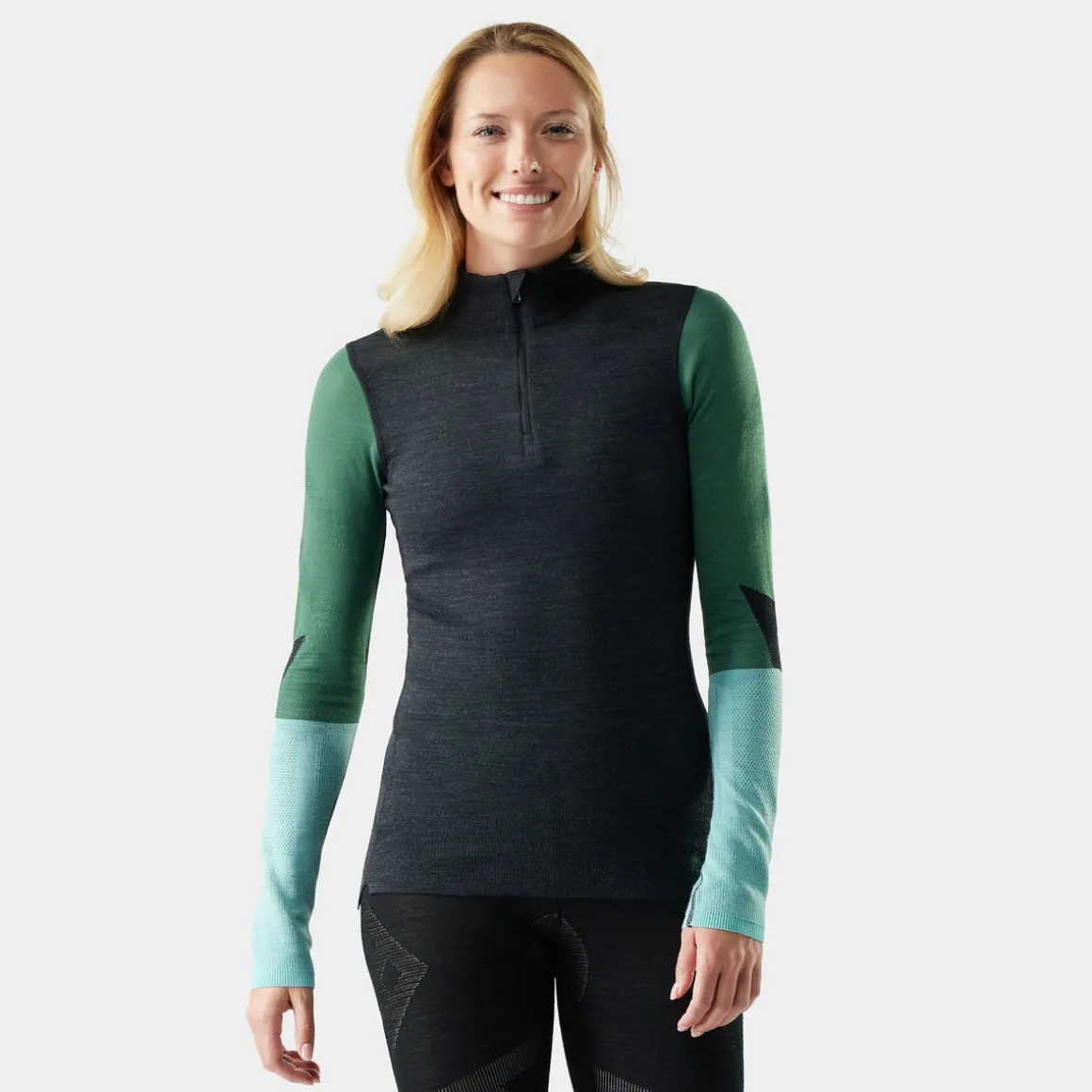 Women's Intraknit™ Thermal Merino Base Layer Colorblock 1/4 Zip