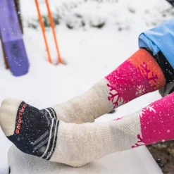 Women's Ski Snowpocalypse Pattern Over The Calf Socks