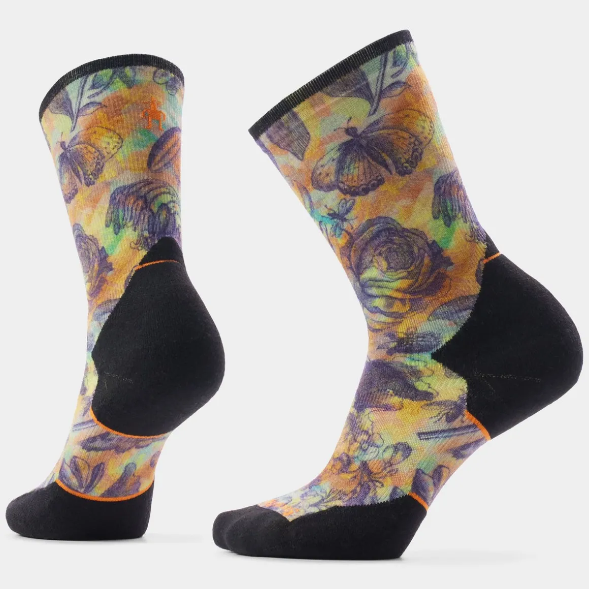Women's Trail Run Floral Party Print Crew Socks
